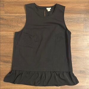 J. Crew Black Sleeveless Peplum Tank Top